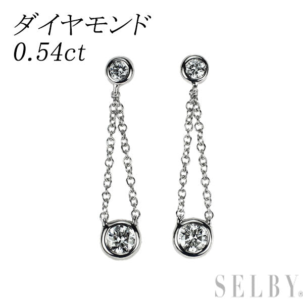 K18WG ダイヤモンド ピアス 0.54ct