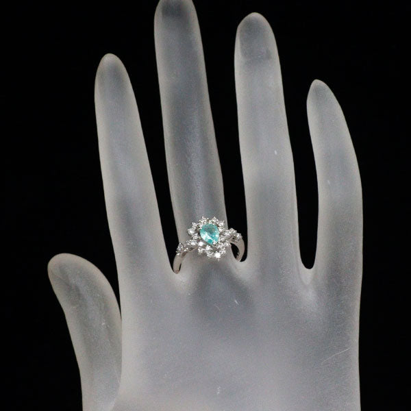 Pt950 パライバトルマリン ダイヤモンド リング 0.441ct D0.47ct