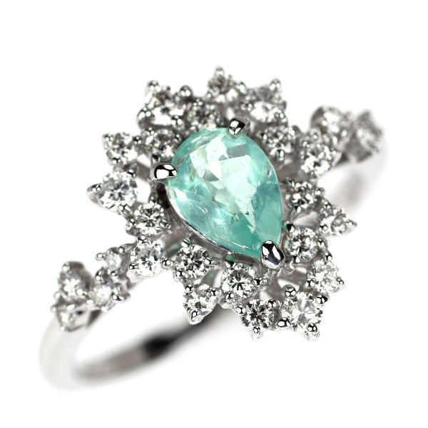 Pt950 パライバトルマリン ダイヤモンド リング 0.441ct D0.47ct