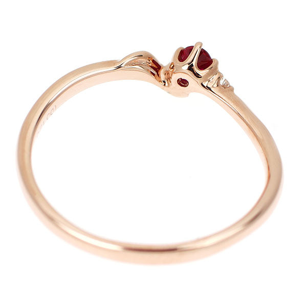 K18PG ピジョンブラッド ルビー ダイヤモンド リング 0.21ct D0.01ct