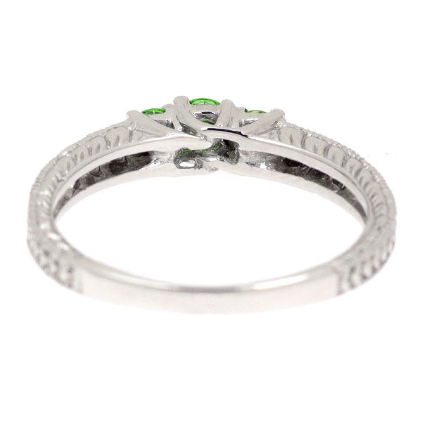 K18WG デマントイドガーネット ダイヤモンド リング 0.35ct D0.14ct 希少