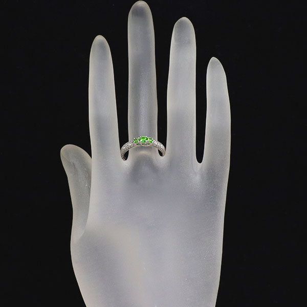 K18WG デマントイドガーネット ダイヤモンド リング 0.35ct D0.14ct 希少