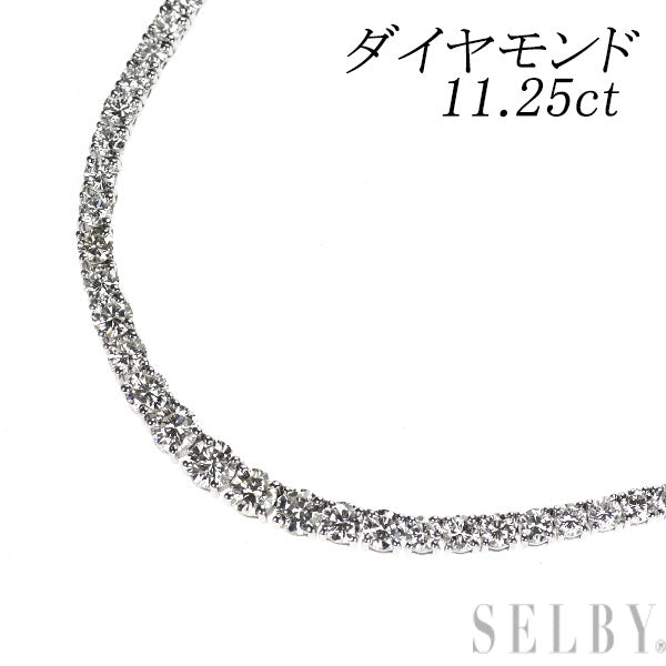 K18WG ダイヤモンド ネックレス 11.25ct テニス