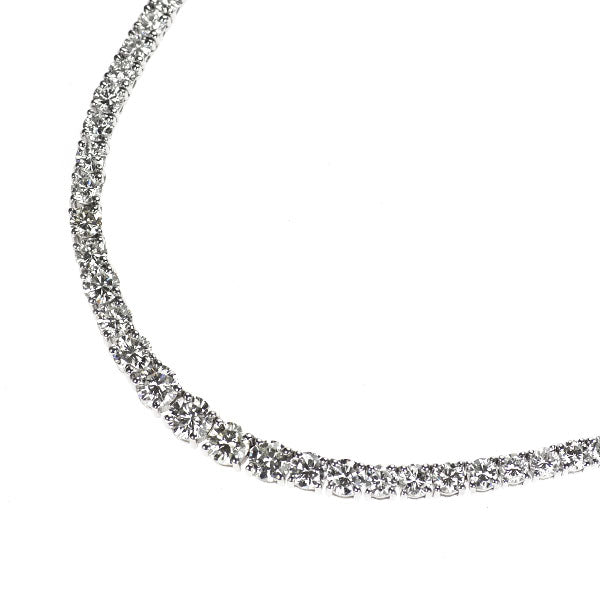 K18WG ダイヤモンド ネックレス 11.25ct テニス