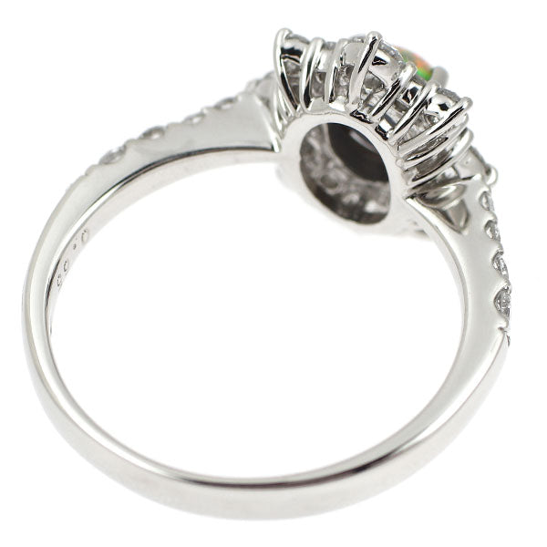 Pt900 ブラックオパール ダイヤモンド リング 0.65ct D0.62ct