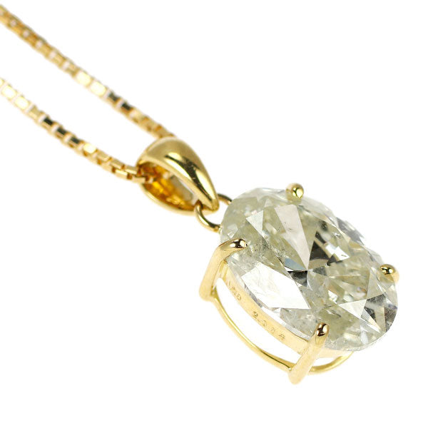 K18YG オーバル ダイヤモンド ペンダントネックレス 2.018ct M I1