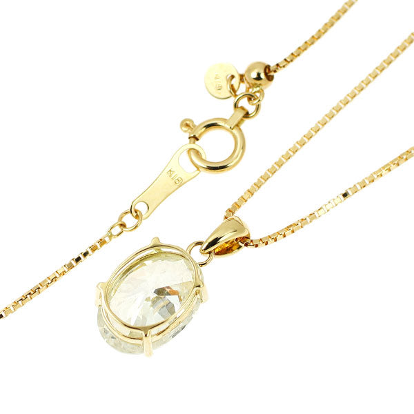K18YG オーバル ダイヤモンド ペンダントネックレス 2.018ct M I1