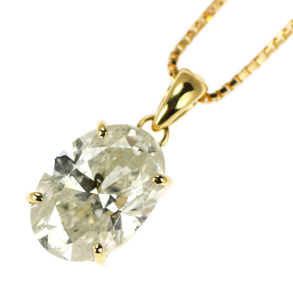 K18YG オーバル ダイヤモンド ペンダントネックレス 2.018ct M I1