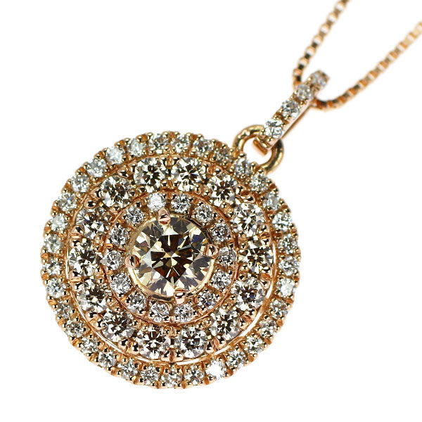 K18PG ダイヤモンド ペンダントネックレス 0.23ct D0.55ct