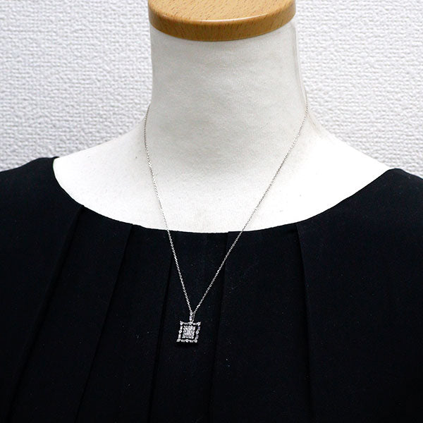 K18WG ダイヤモンド ペンダントネックレス 0.75ct
