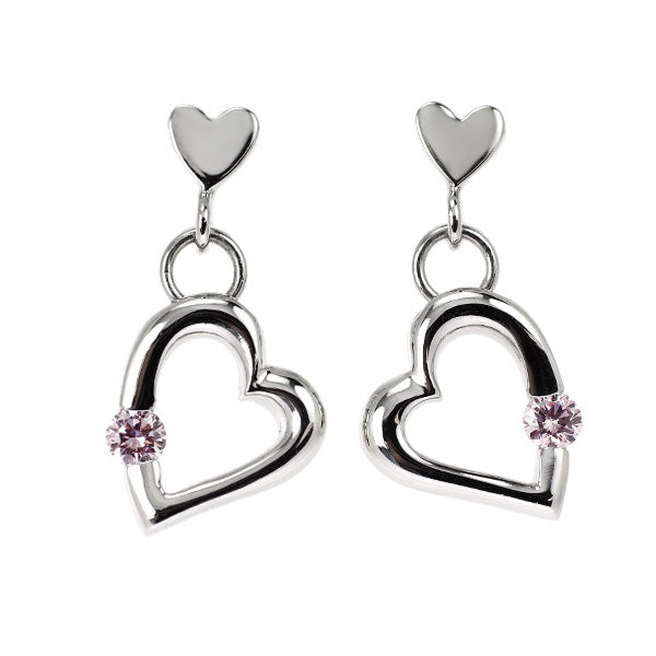 ジェムケリー Pt900 天然ピンクダイヤモンド ピアス 0.112ct FP SI1 ハート