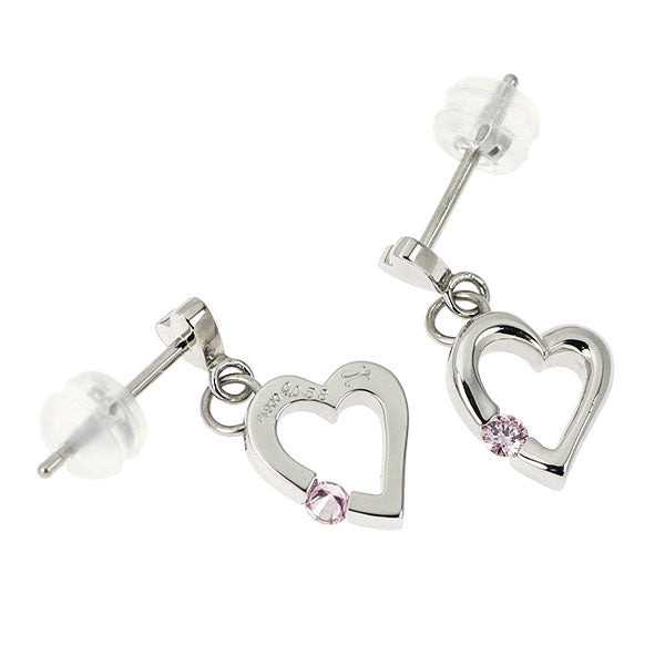 ジェムケリー Pt900 天然ピンクダイヤモンド ピアス 0.112ct FP SI1 ハート