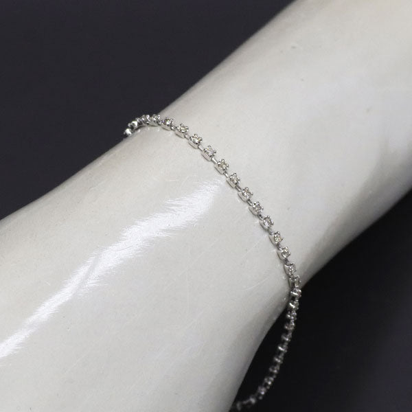 K18WG ダイヤモンド ブレスレット 1.00ct テニス