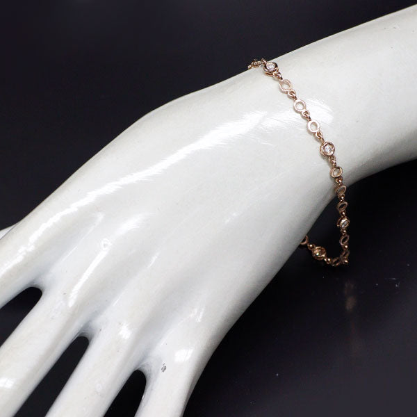 K14PG/K18PG ダイヤモンド ブレスレット 0.25ct ステーション