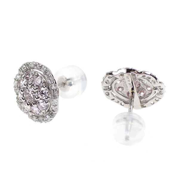 希少 Pt900 天然ピンク ダイヤモンド ピアス 0.76ct D0.30ct