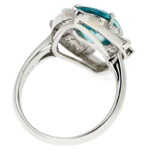 Pt900 ブルージルコン ダイヤモンド リング 5.15ct D0.72ct