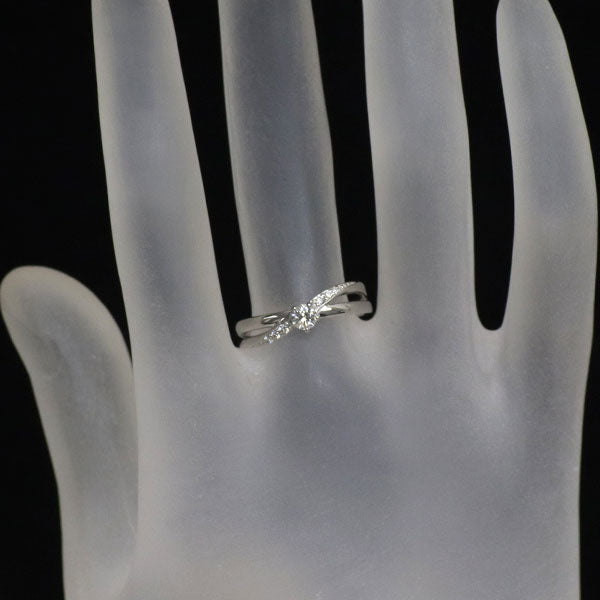 wish upon a star K18WG ダイヤモンド リング 0.161ct E SI1 D0.04ct