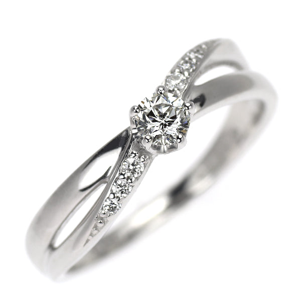 wish upon a star K18WG ダイヤモンド リング 0.161ct E SI1 D0.04ct