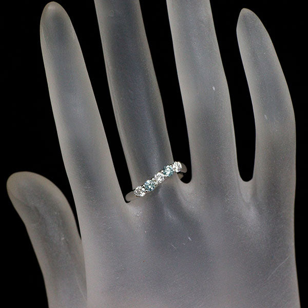 Pt900 ダイヤモンド アイスブルーダイヤ リング 0.337ct E-G SI1/SI2 TBD0.230ct