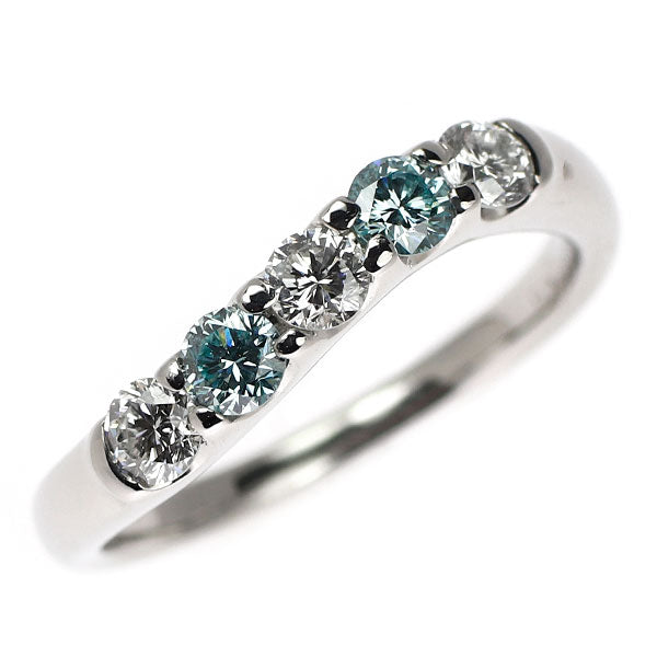 Pt900 ダイヤモンド アイスブルーダイヤ リング 0.337ct E-G SI1/SI2 TBD0.230ct