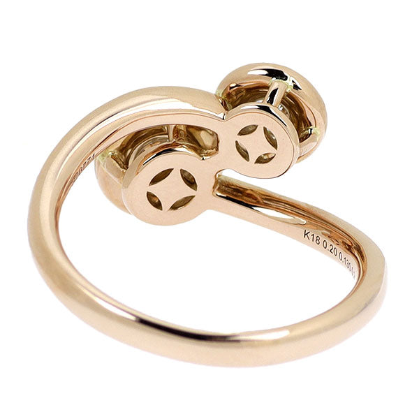 フォーエバーマーク K18PG ダイヤモンド リング 0.330ct D0.24ct Two D パヴェ