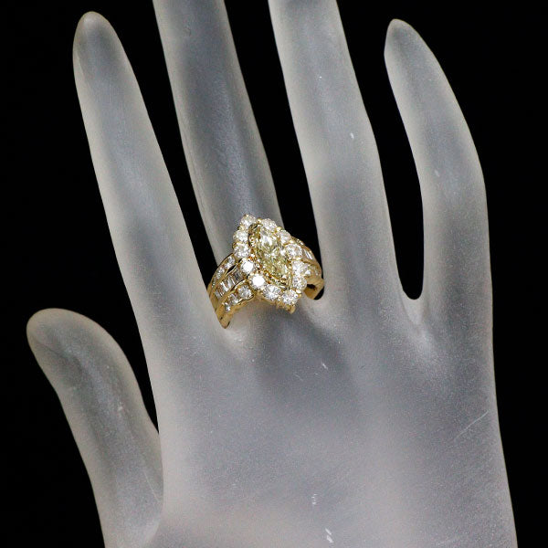 K18YG マーキス ダイヤモンド リング 1.318ct D2.33ct