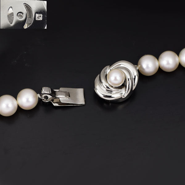 田崎真珠 SV アコヤ 真珠 ネックレス 径約6.9-7.4mm