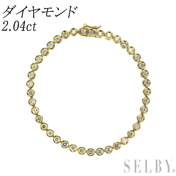 K18YG ダイヤモンド ブレスレット 2.04ct テニス
