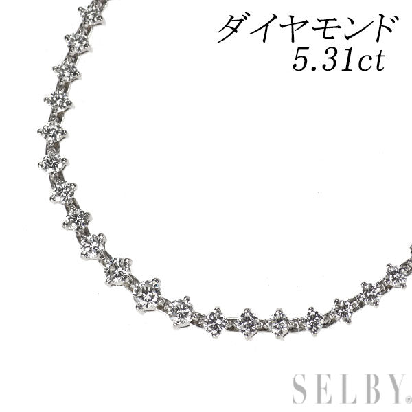 Pt900 ダイヤモンド テニス ネックレス 5.31ct