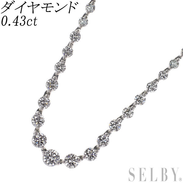 Pt900/ K18WG ダイヤモンド テニス ネックレス 5.00ct