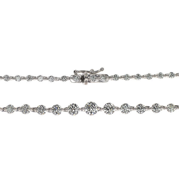 Pt900/ K18WG ダイヤモンド テニス ネックレス 5.00ct