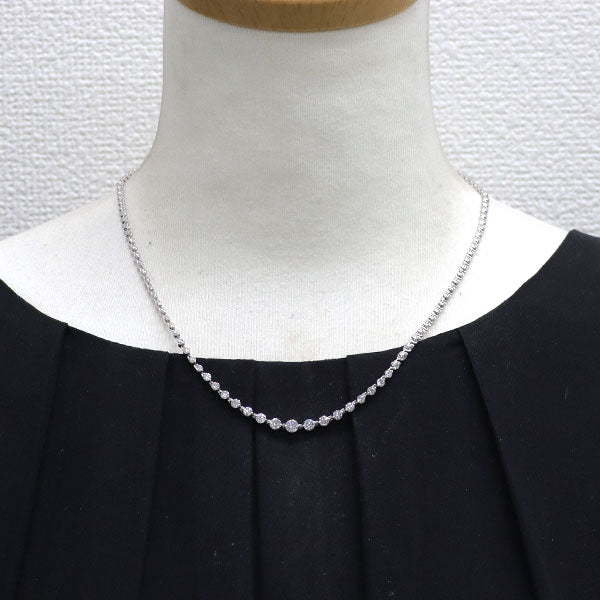 Pt900/ K18WG ダイヤモンド テニス ネックレス 5.00ct