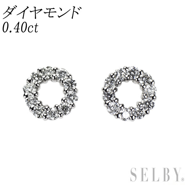 K18WG ダイヤモンド ピアス 0.40ct
