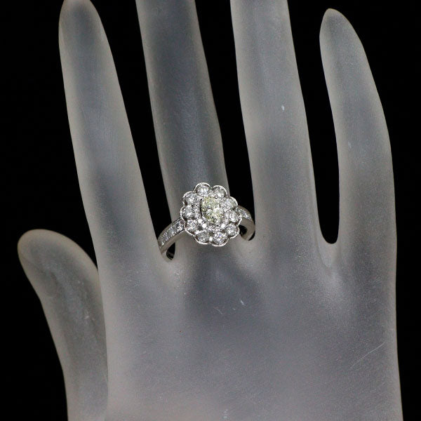 Pt900 オーバルシェイプ ダイヤモンド リング 0.501ct D1.14ct