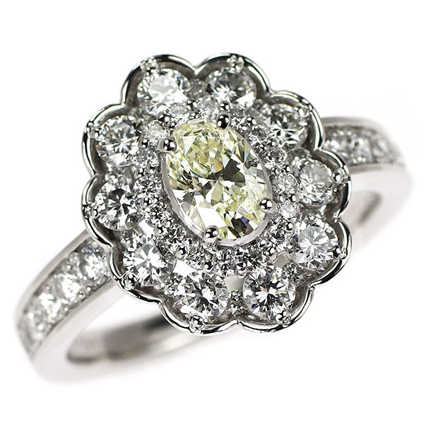 Pt900 オーバルシェイプ ダイヤモンド リング 0.501ct D1.14ct
