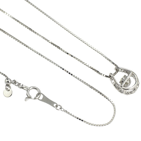 K18WG ダイヤモンド ペンダントネックレス 0.20ct D0.10ct 馬蹄