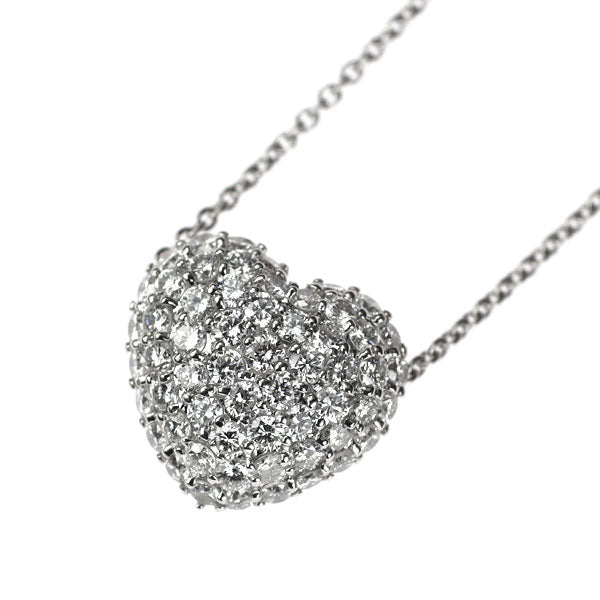 K18WG ダイヤモンド ペンダントネックレス 1.00ct ハート パヴェ