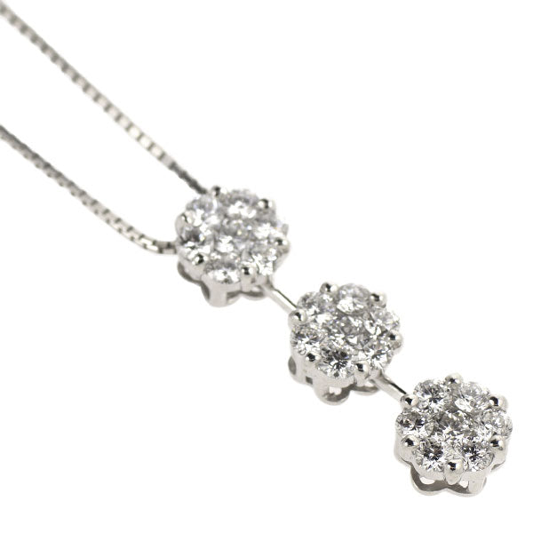 K18WG ダイヤモンド ペンダントネックレス 1.00ct 2way
