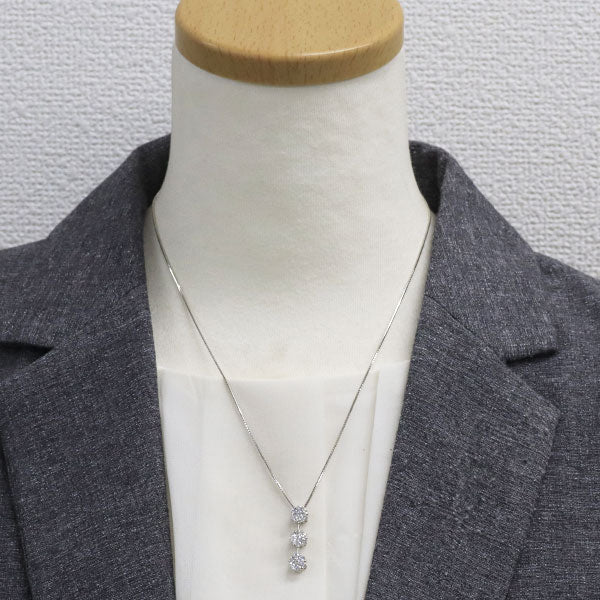 K18WG ダイヤモンド ペンダントネックレス 1.00ct 2way