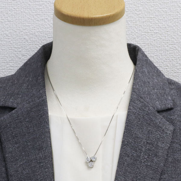 K18WG ダイヤモンド ペンダントネックレス 1.00ct 2way