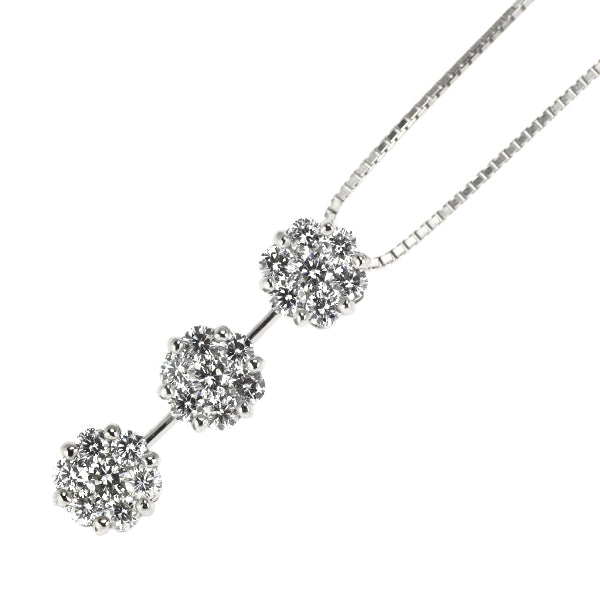 K18WG ダイヤモンド ペンダントネックレス 1.00ct 2way