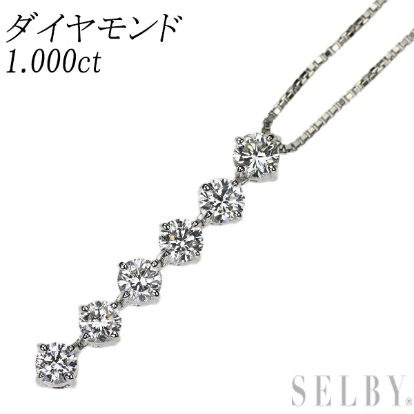Pt900/ Pt850 ダイヤモンド ペンダントネックレス 1.000ct