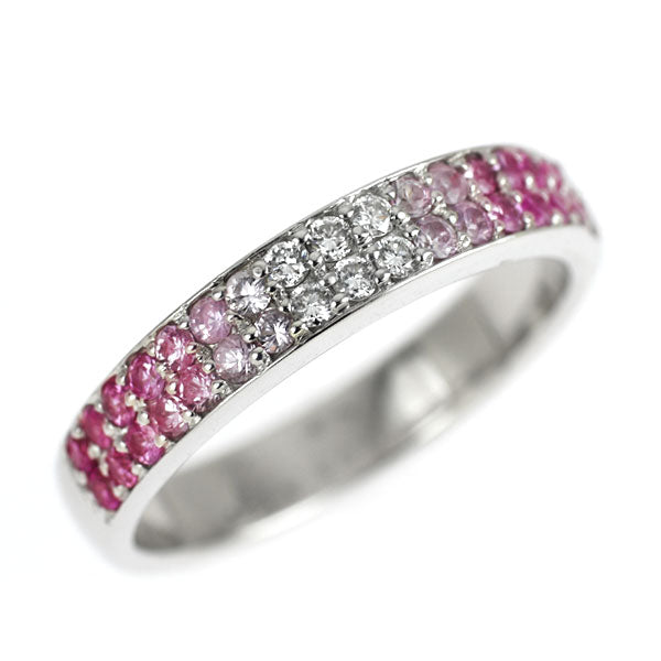 スタージュエリー K18WG ピンクサファイア ダイヤモンド リング 0.54ct D0.08ct