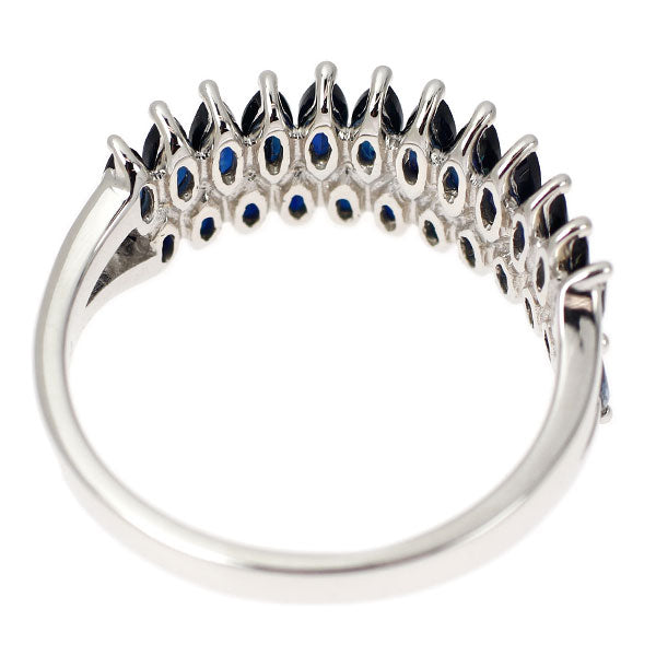 K18WG マーキスカット サファイア リング 2.10ct
