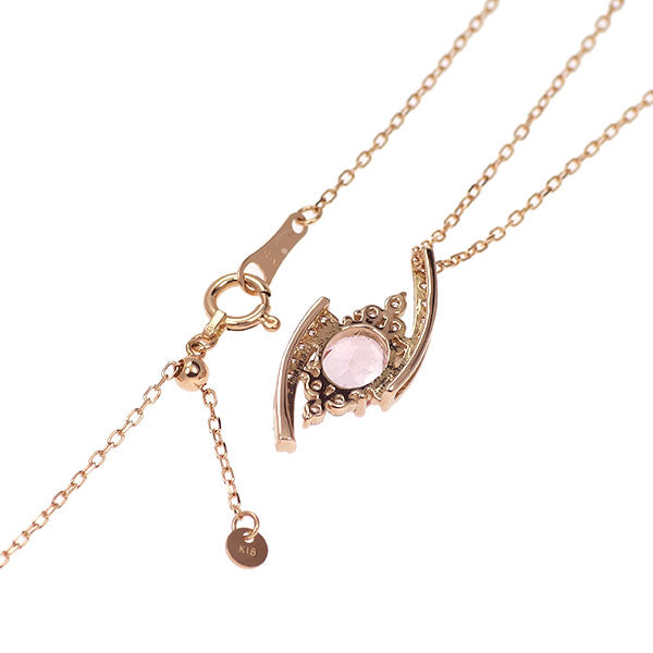 K18PG モルガナイト ダイヤモンド ペンダントネックレス 0.73ct D0.24ct