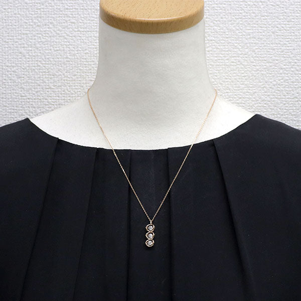 K18PG ダイヤモンド ペンダントネックレス 0.561ct スリーストーン ダンシング