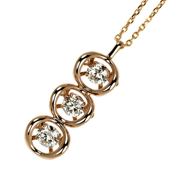 K18PG ダイヤモンド ペンダントネックレス 0.561ct スリーストーン ダンシング