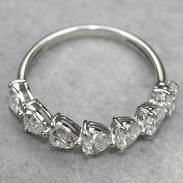 新品 Pt900 ハートシェイプカット ダイヤモンド リング 1.50ct エスコレ ハーフエタニティ
