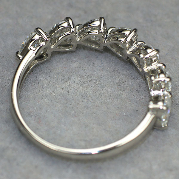 新品 Pt900 ハートシェイプカット ダイヤモンド リング 1.50ct エスコレ ハーフエタニティ