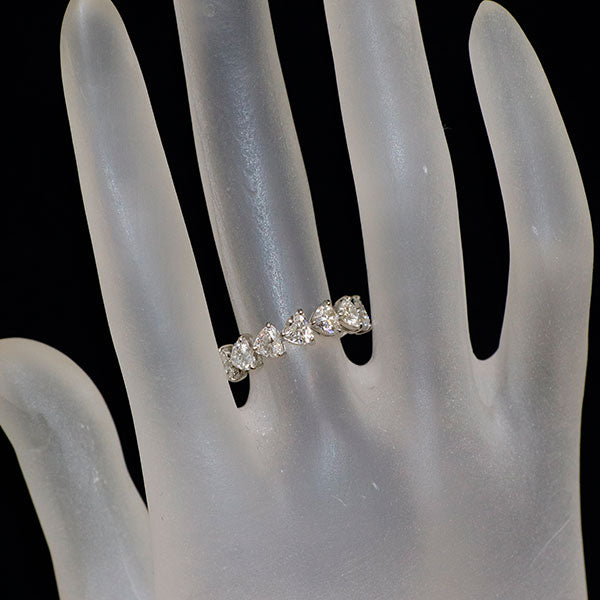 新品 Pt900 ハートシェイプカット ダイヤモンド リング 1.50ct エスコレ ハーフエタニティ